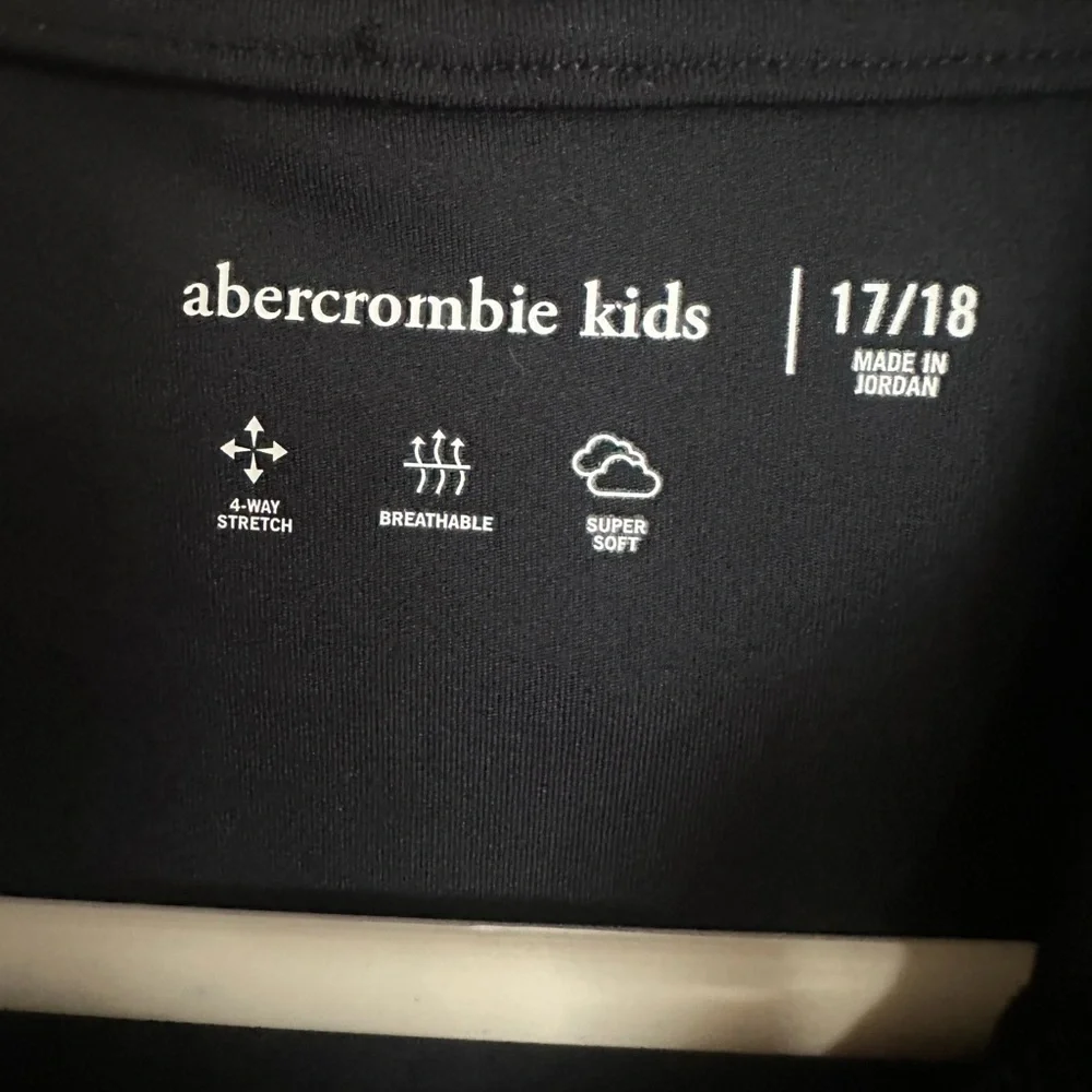 Abercrombie Kids Black Performance athletic hoodie.